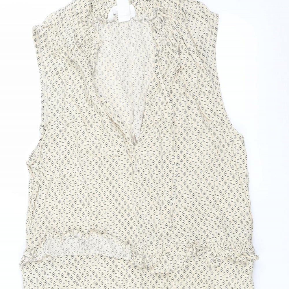 H&M Womens Beige Geometric  Mini  Size 12