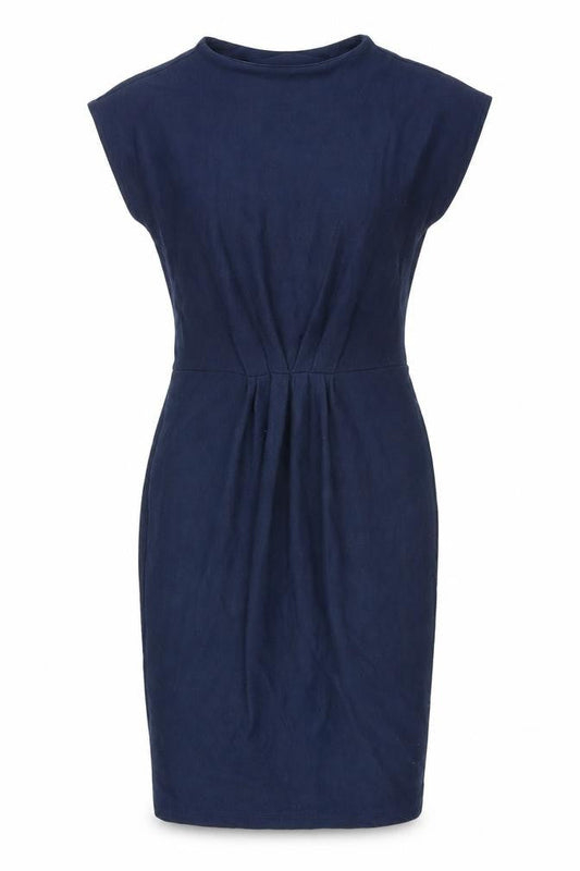Front view of Next women’s blue pencil dress, size UK 6
