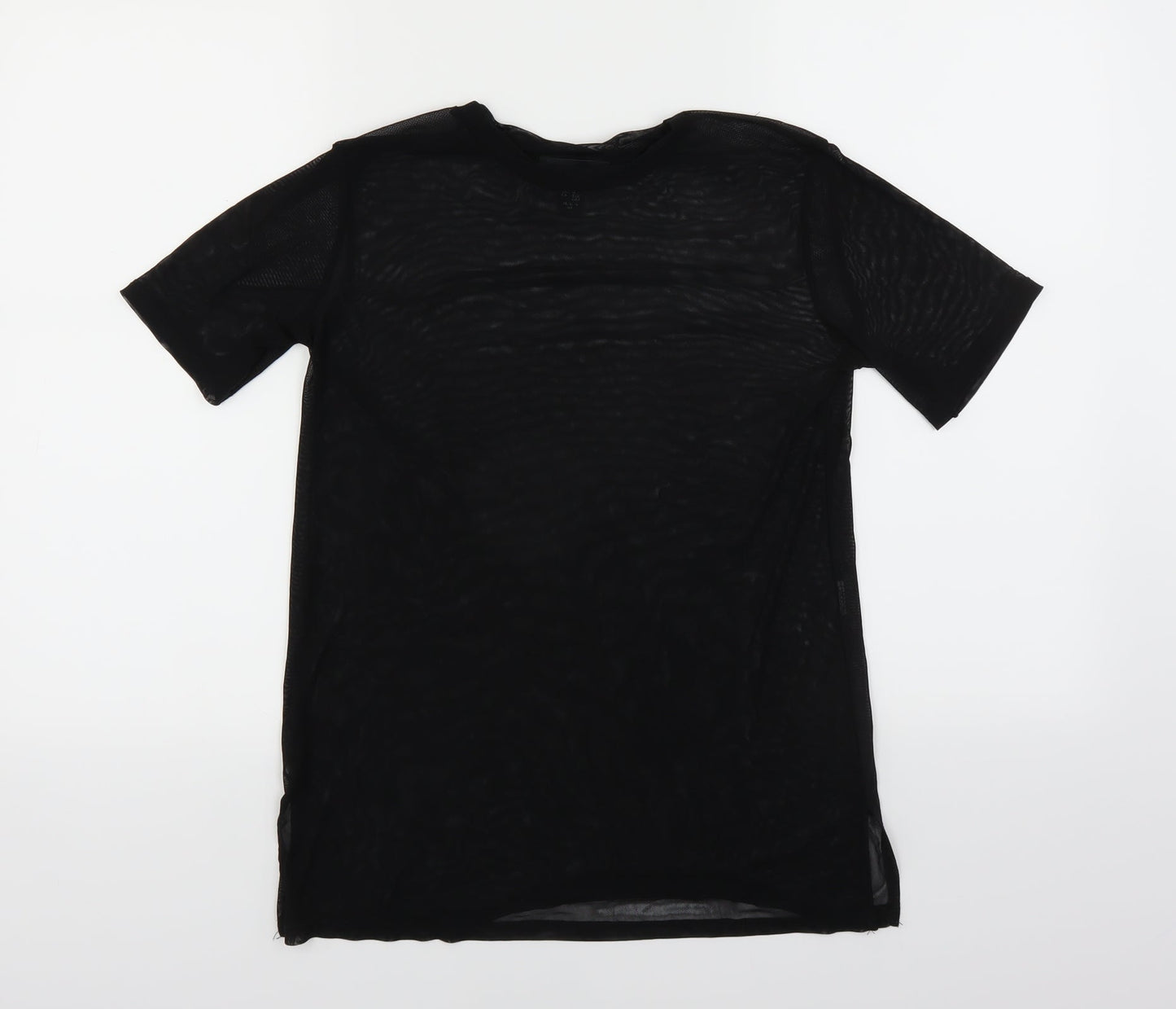 New Look Womens Black   Basic T-Shirt Size 8  - Mesh
