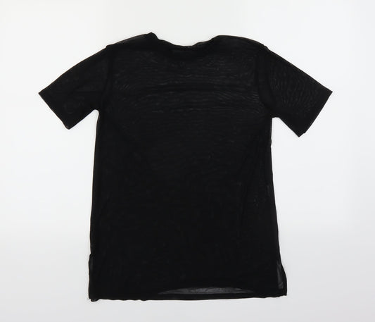 New Look Womens Black   Basic T-Shirt Size 8  - Mesh