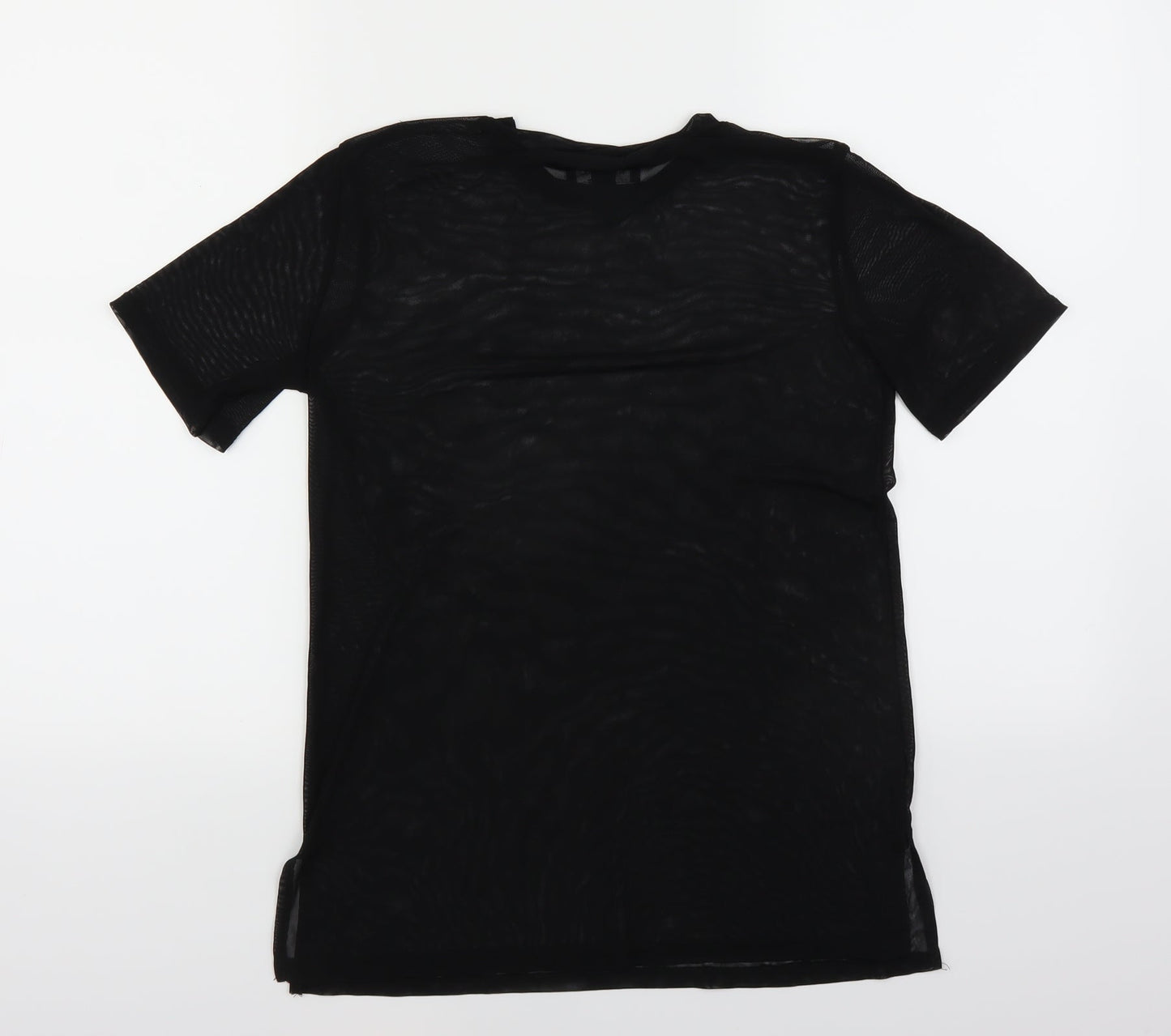 New Look Womens Black   Basic T-Shirt Size 8  - Mesh