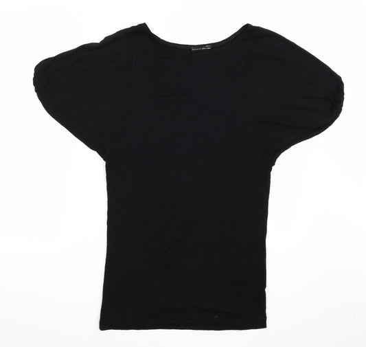 Alaniz Collection Womens Black   Basic T-Shirt Size XS  - Elastic sleeves