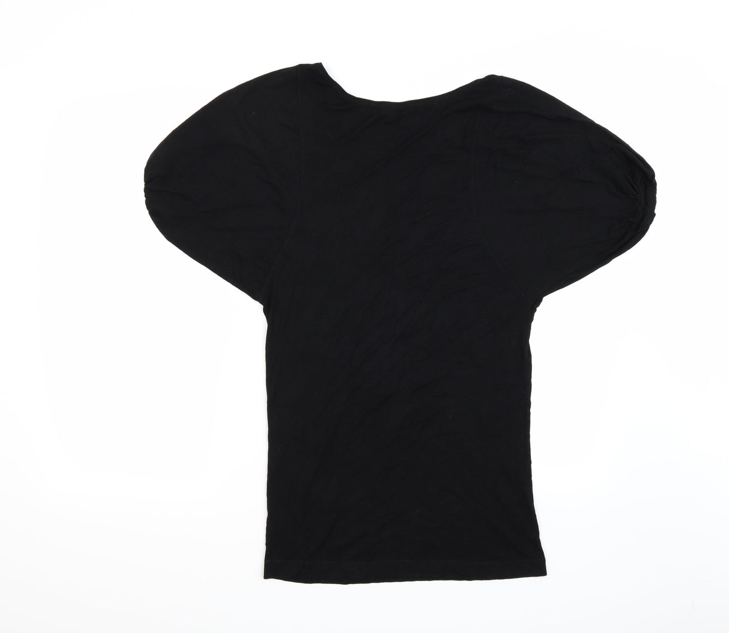 Alaniz Collection Womens Black   Basic T-Shirt Size XS  - Elastic sleeves