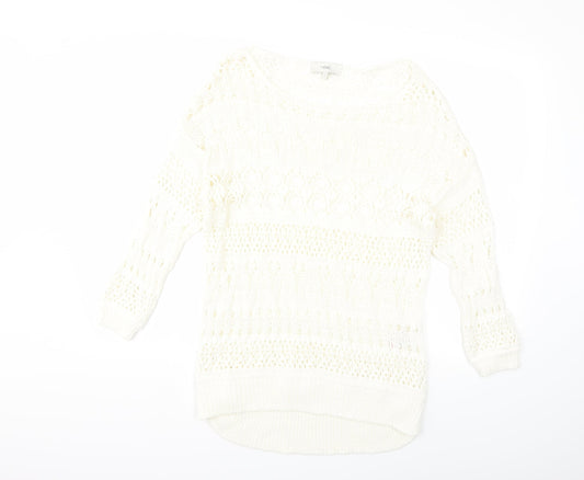 NEXT Womens White  Knit Pullover Jumper Size S