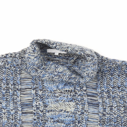 Close-up detail of Red Herring women’s blue knit jumper, size L