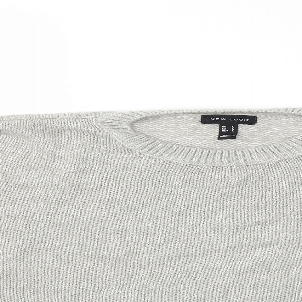 New Look Womens Grey  Knit Pullover Jumper Size L