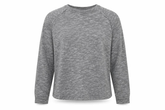 Front view of ASOS women’s grey knit jumper, size UK 12