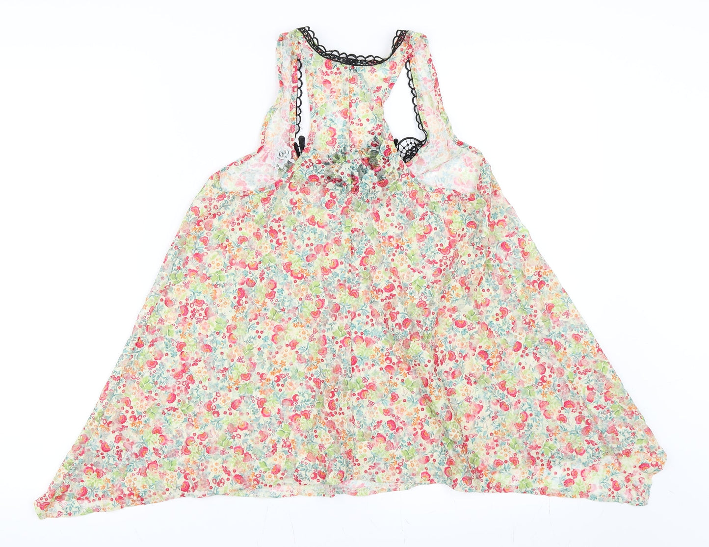River Island Womens Green Floral  Basic Blouse Size 6  - Lace Top