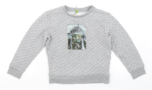 Preworn Girls Grey   Pullover Sweatshirt Size 10 Years