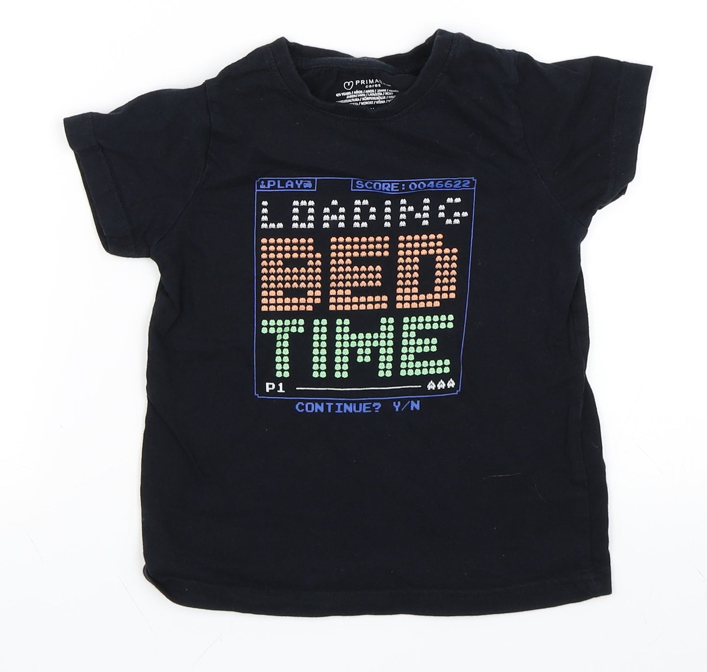Primark Boys Black   Basic T-Shirt Size 4-5 Years