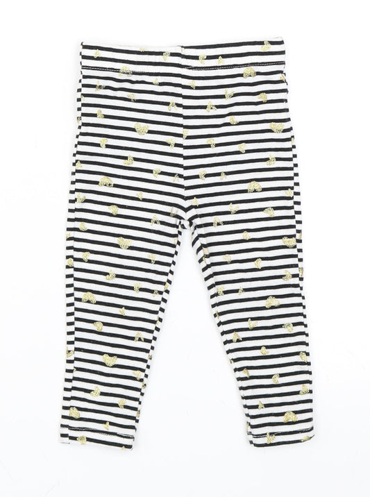 Juicy Couture Girls Blue Striped  Capri Leggings Size 18 Months