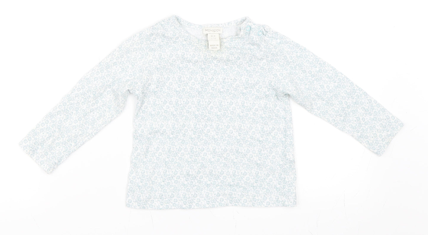 Monsoon Girls Blue   Basic T-Shirt Size 12-18 Months