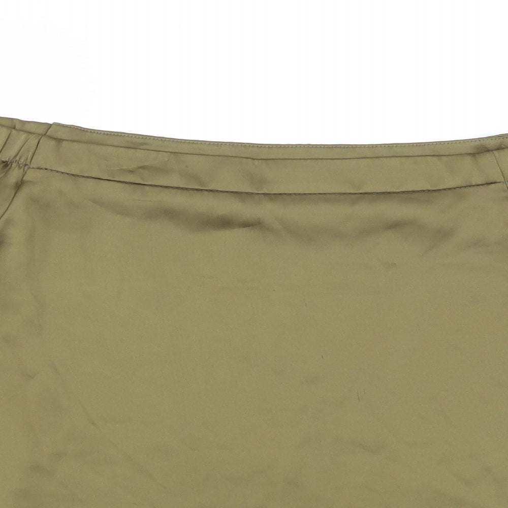 New Look Womens Green  Satin Basic Blouse Size 10