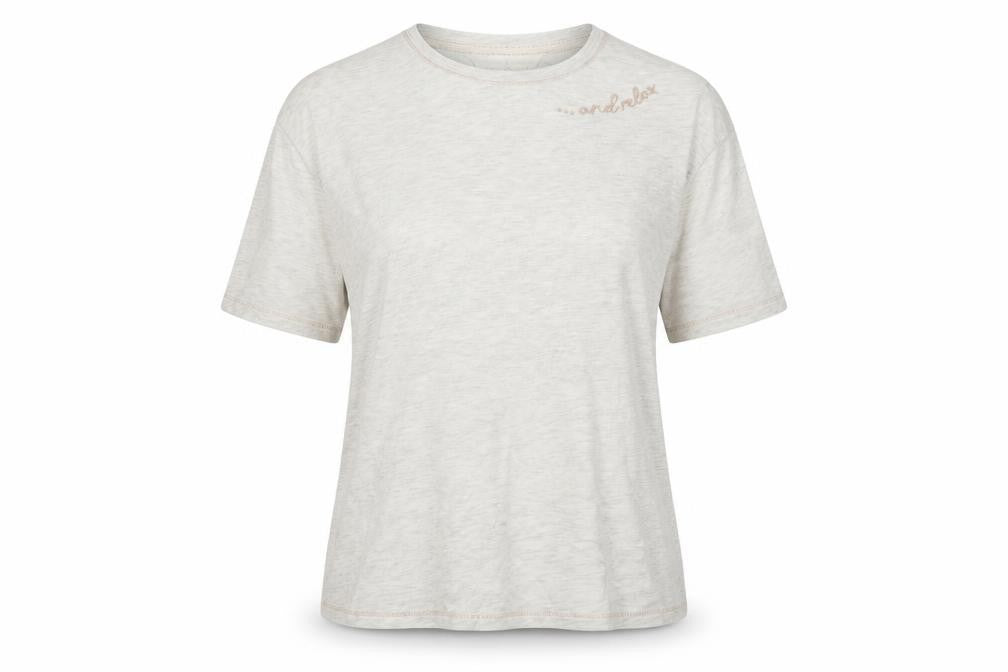 Marks & Spencer Womens Ivory Solid Jersey Top Pyjama Top Size 8  - & Relax