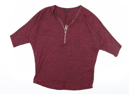 Front view of New Look women’s purple jersey basic t-shirt, size S