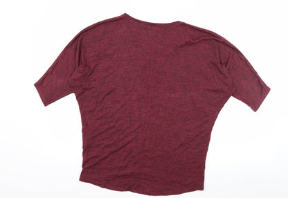 Back view of New Look women’s purple jersey basic t-shirt, size S