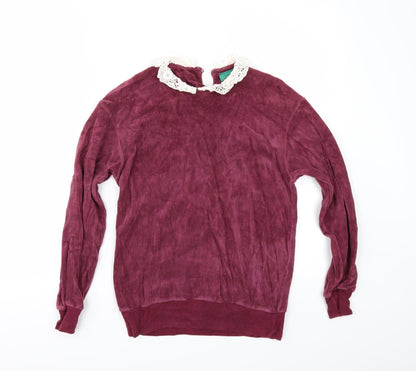 Additional front view of C&A women’s red jumper, size UK 14