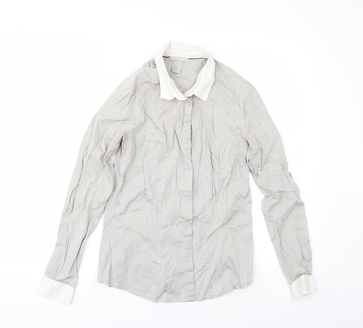H&M Womens Grey   Tunic Button-Up Size 8