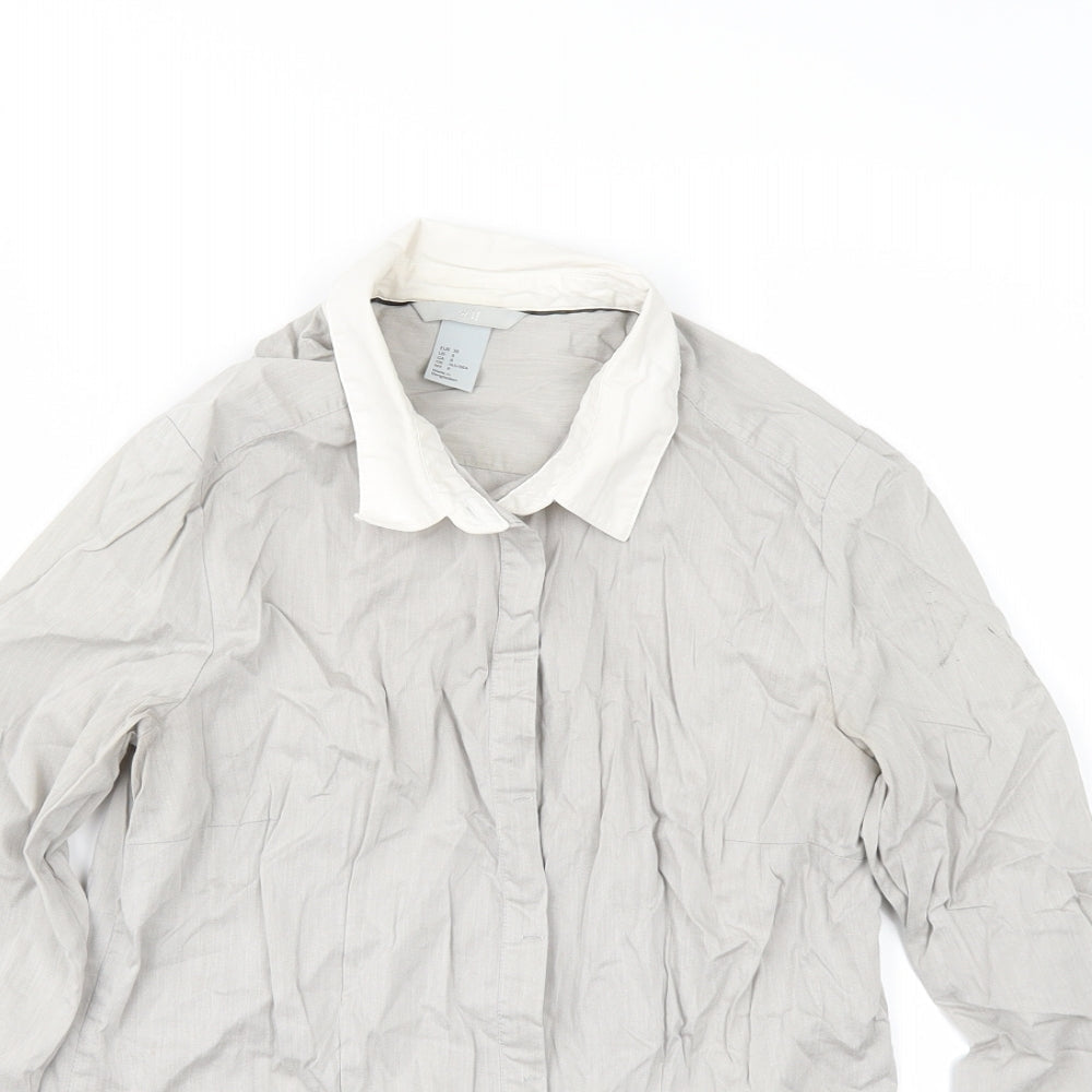 H&M Womens Grey   Tunic Button-Up Size 8
