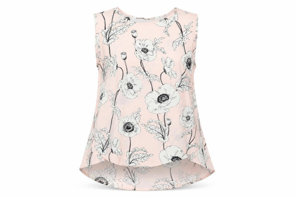 Primark Womens Pink Floral  Tunic Blouse Size 8