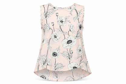 Front view of Primark women’s pink floral tunic blouse, size UK 8