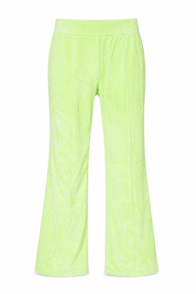 PRETTYLITTLETHING Womens Green  Fleece Trousers  Size 6 L33 in - Side Splits