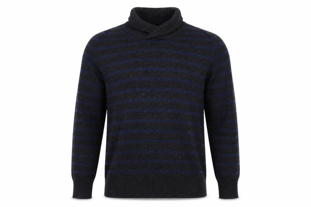 H&M Mens Grey Striped  Pullover Jumper Size M