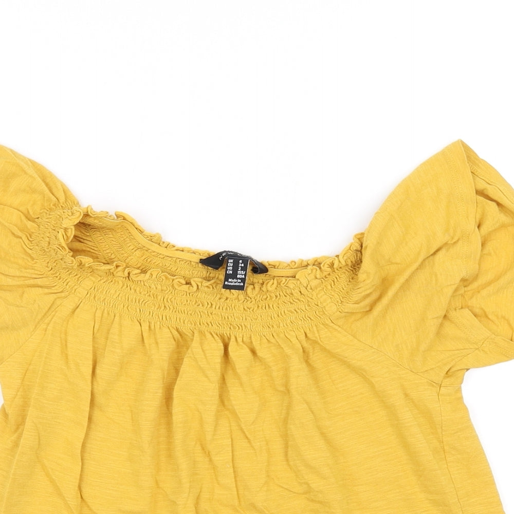 New Look Womens Yellow   Basic T-Shirt Size 6