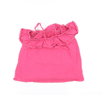 Additional front view of John Lewis girls’ pink basic t-shirt, size 8, years