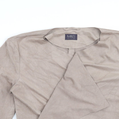 Close-up detail of Marks & Spencer women’s grey jacket blazer, size UK 12