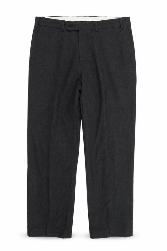 Front view of Skopes men’s green trousers, size 34, in, 30-inch leg