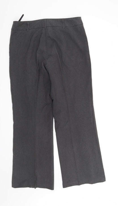 Back view of Debenhams women’s grey trousers, size UK 12, 29-inch leg
