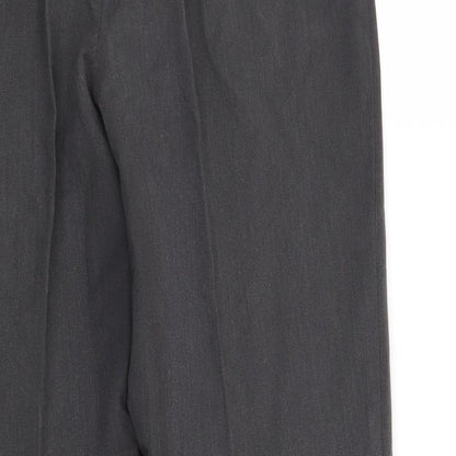 Brand and care label for Debenhams women’s grey trousers, size UK 12, 29-inch leg
