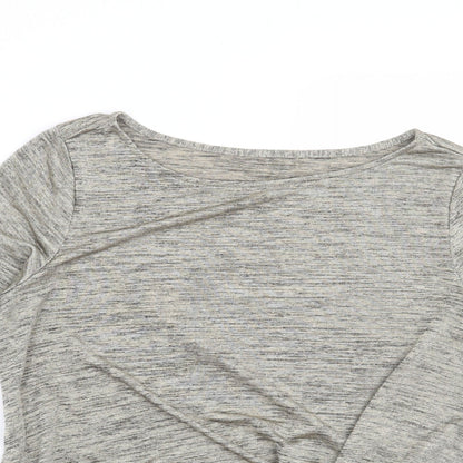 Close-up detail of Marks & Spencer women’s green basic blouse, size UK 14