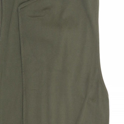 Close-up detail of River Island women’s green jacket blazer, size UK 10