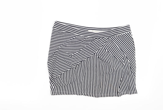 Stradivarius Womens Blue Striped  Mini Skirt Size L