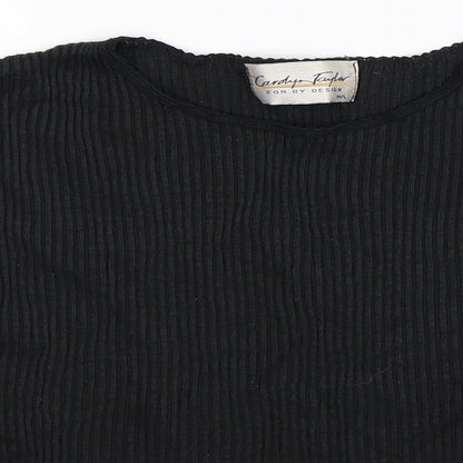 Close-up detail of Carolyn Taylor women’s black jumper, size L