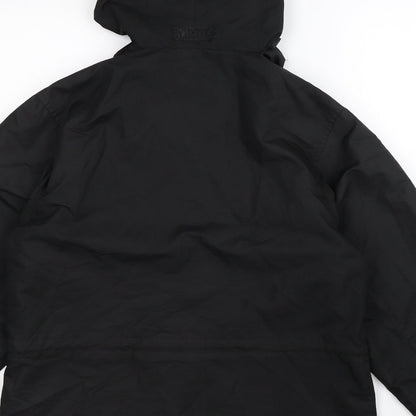 Brand and care label for Mountain Life women’s black jacket, size UK 10