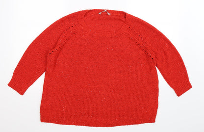 Additional front view of Pebble Bay women’s red knit jumper, size M