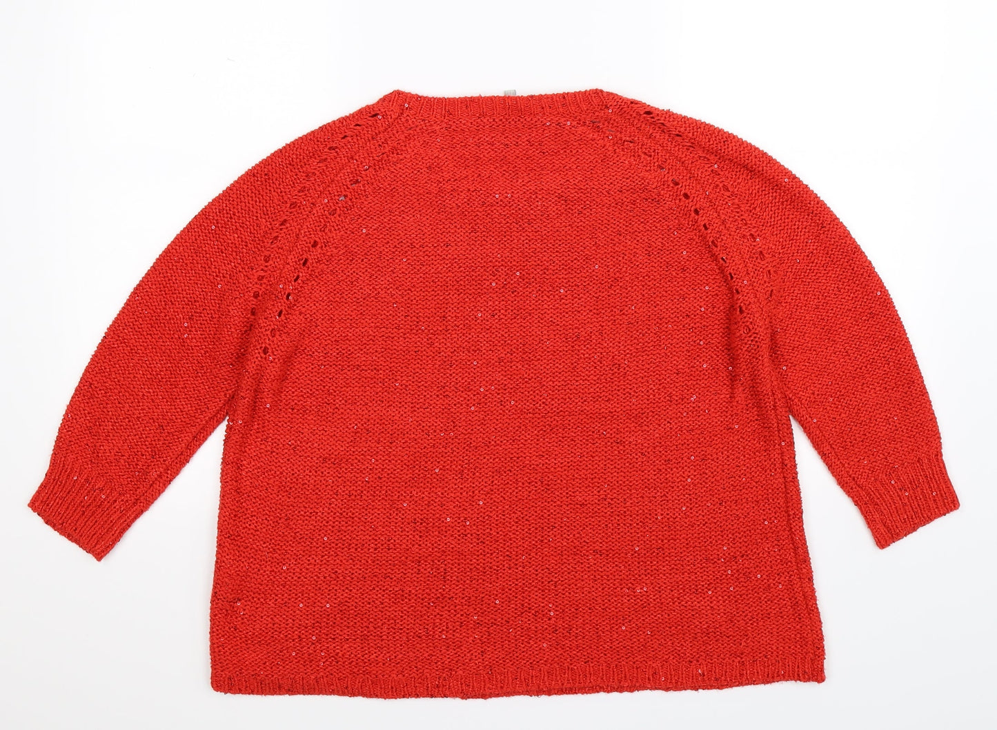 Pebble Bay Womens Red  Knit Pullover Jumper Size M