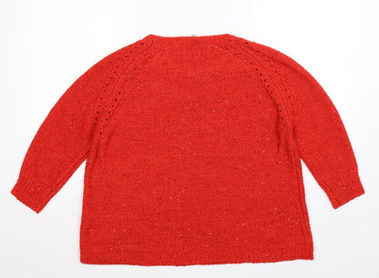 Back view of Pebble Bay women’s red knit jumper, size M