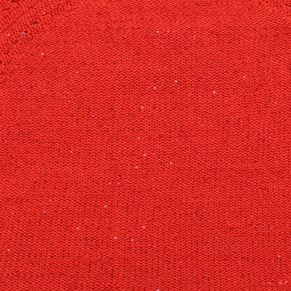 Brand and care label for Pebble Bay women’s red knit jumper, size M