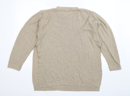 Back view of Boohoo women’s beige knit jumper, size L