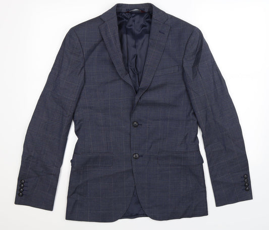 Marks and Spencer Mens Blue Check  Jacket Suit Jacket Size 36