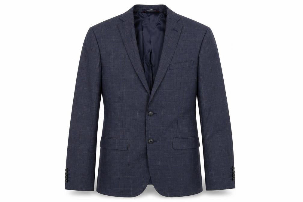 Marks & Spencer Mens Blue Check  Jacket Suit Jacket Size 36