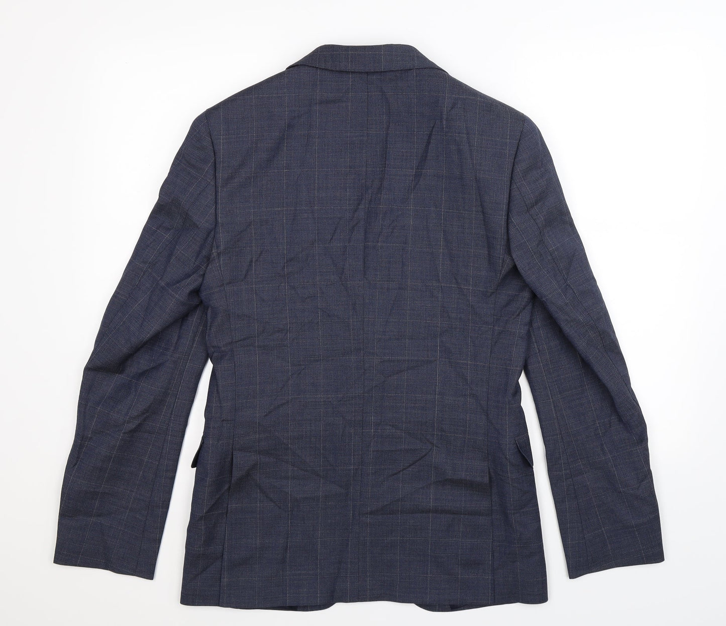 Marks and Spencer Mens Blue Check  Jacket Suit Jacket Size 36