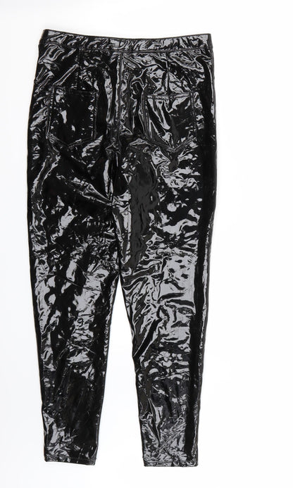 Back view of Missguided women’s black trousers, size UK 10, 27-inch leg