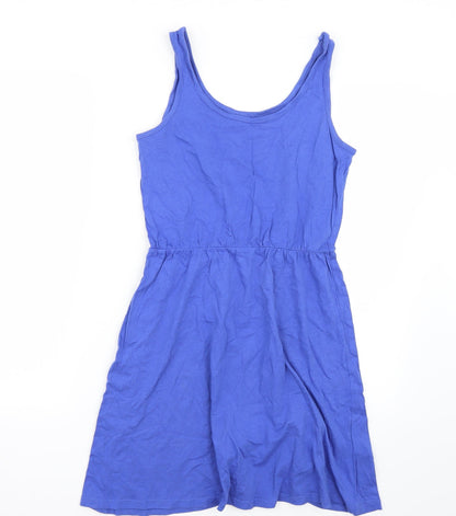 Additional front view of Easy women’s blue a-line, size UK 10