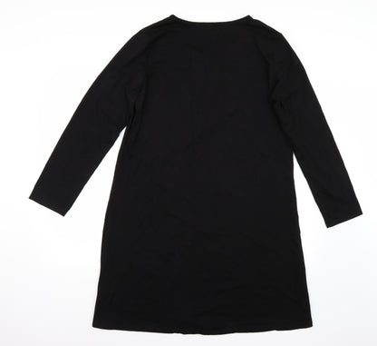Back view of Sunnyme women’s black rayon a-line, size XL