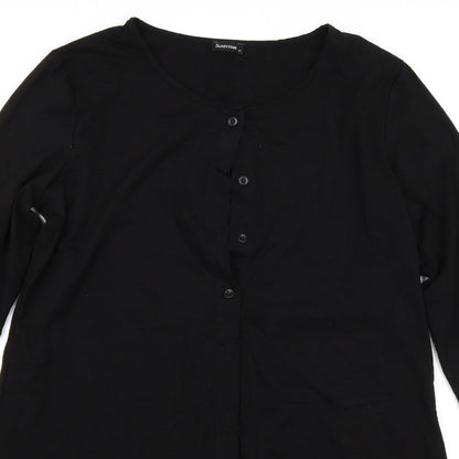 Close-up detail of Sunnyme women’s black rayon a-line, size XL